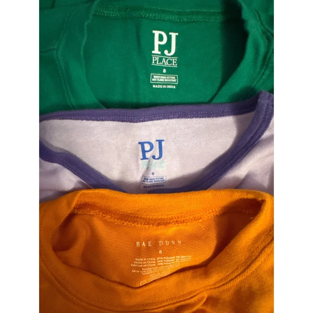 3 Sets of Girl's 2pc Pajamas -‎ The Children's Place/Rae Dunn, Size 8, Like New